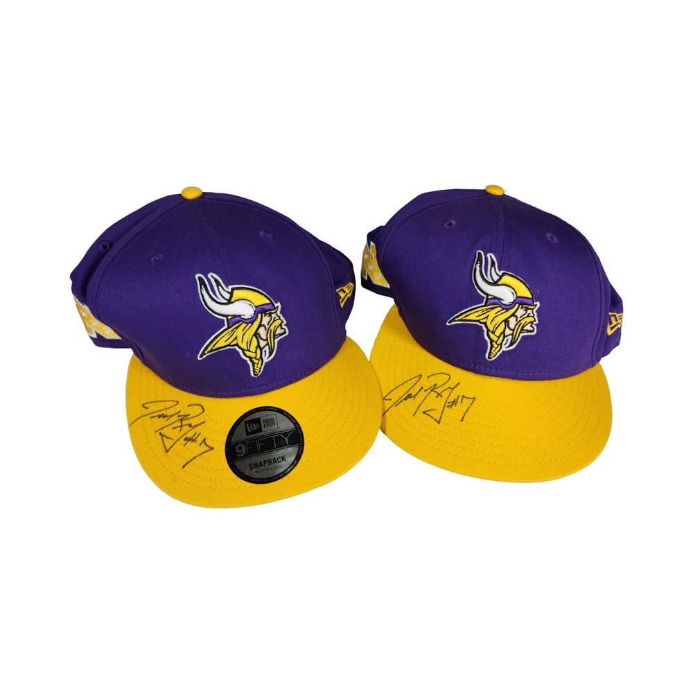 Minnesota‎ Vikings NFL #7 New Era 9FIFTY Snapback Hat Autographed Set